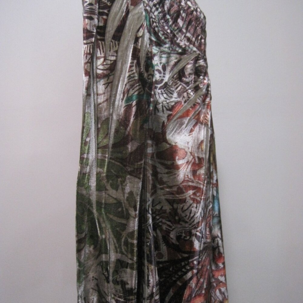 Vintage One World Velvet Polyester Long Sleeve Colorful Tunic Top Women's Medium - Picture 5 of 7